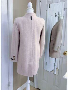 Single-breasted textured bouclé walker coat size S